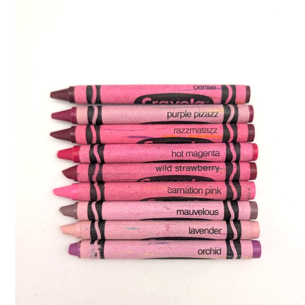 Lot Of Crayola Crayons Rare Retired Discontinued Red Pink Shades Binney Smith
